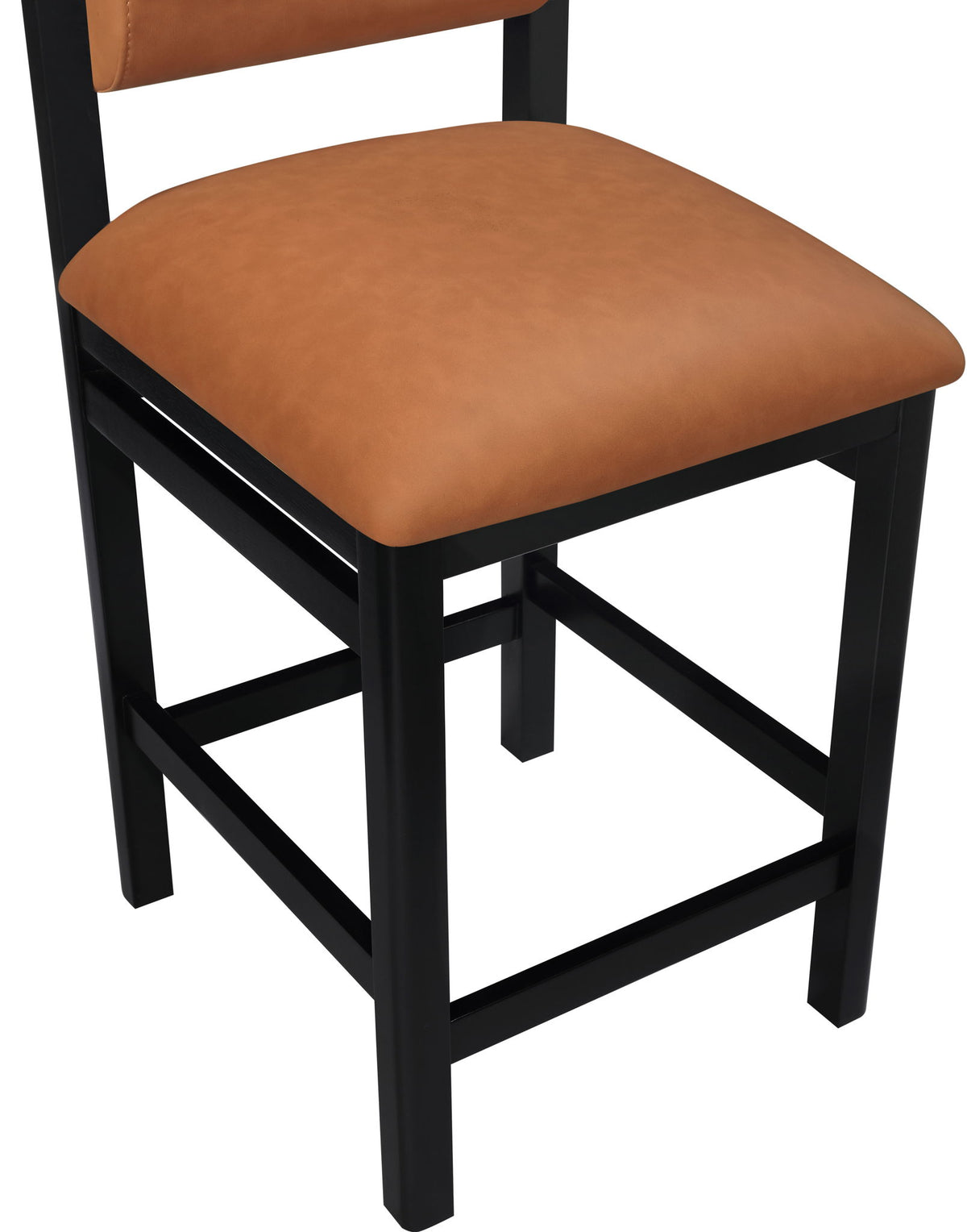 Roundhill - Faux Leather Counter Stool - Black Frame