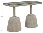 Seacrest - Tempered Glass Top And Wicker Outdoor Patio Bar Height Table