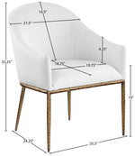 Ferro - Upholstered Dining Arm Chair With Brushed Gold Legs