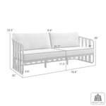 Breeze - Metal Outdoor Sofa With Cushions - Pearl / Cream