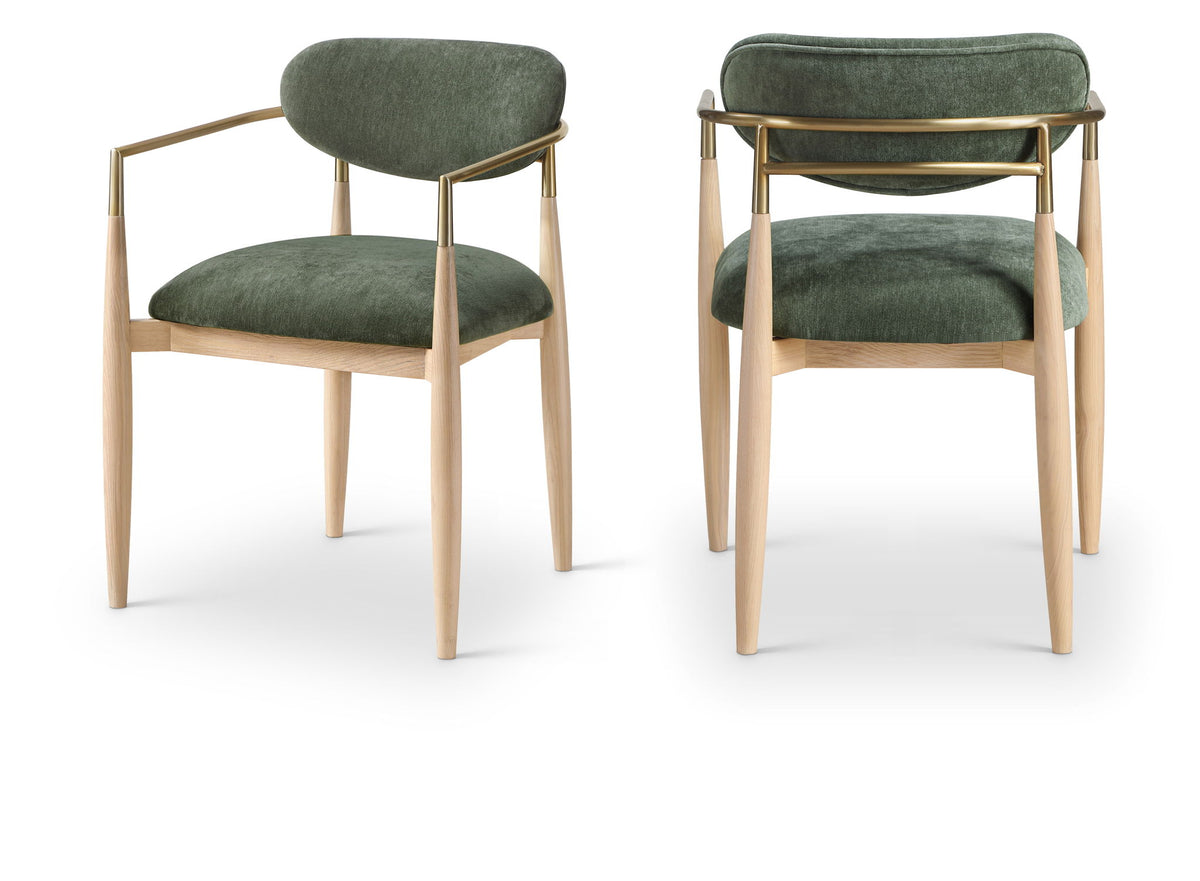 Riccio - Fabric Dining Arm Chair (Set of 2) - Natural Frame