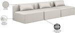 Cube - Modular 3 Seat Armless Sofa