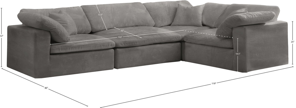 Cozy - 4 Piece Modular Corner Sectional