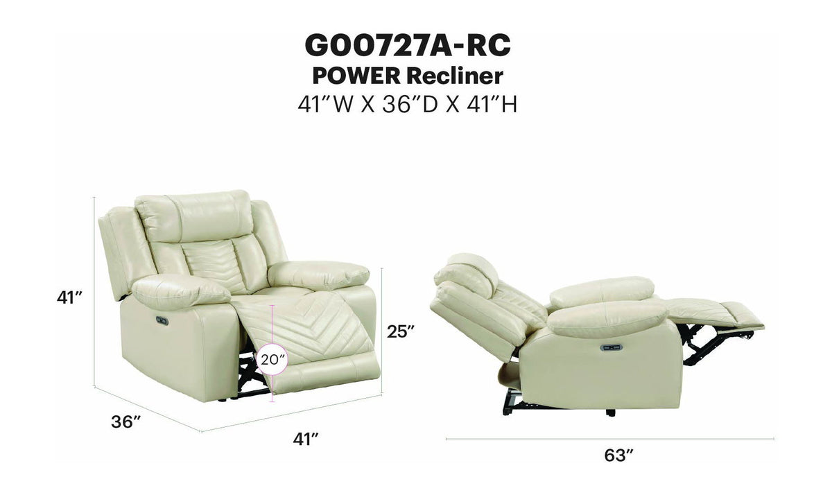 Glory Furniture - Sensa - Power Reclining Chair With LED Belt