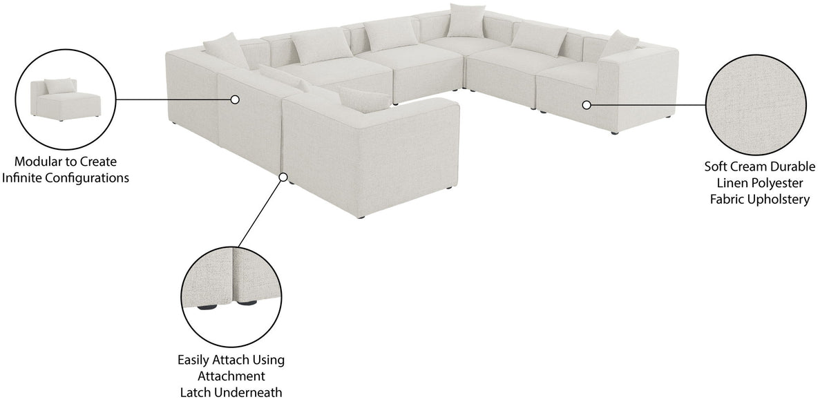 Cube - Linen 8 Piece Modular Sectional