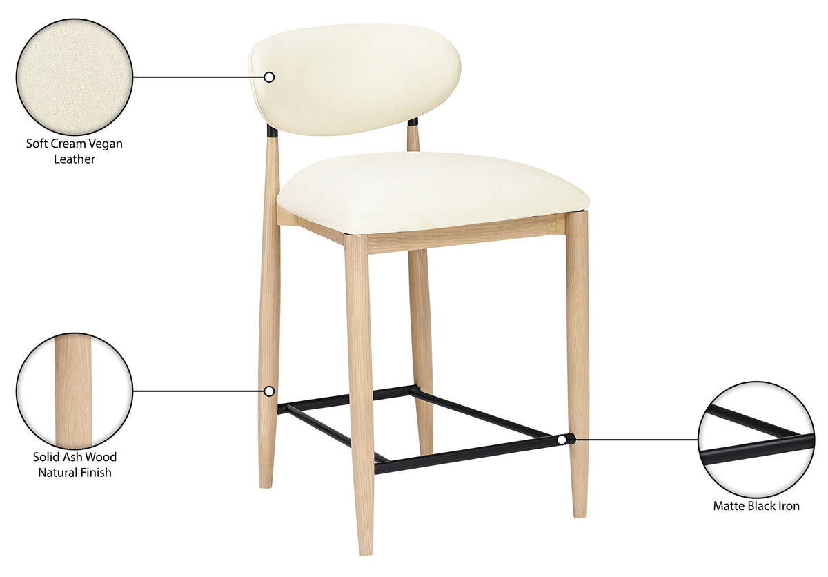 Riccio - Stool - Natural And Black Frame