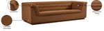 Cascade - Velvet Sofa - Saddle