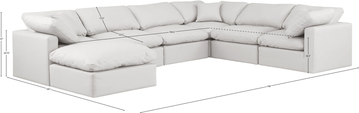 Indulge - Faux Leather 7 Piece Modular Sectional