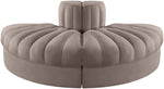 Rummi - Velvet Performance Fabric Upholstered 2 Piece  Rounded Modular Loveseat