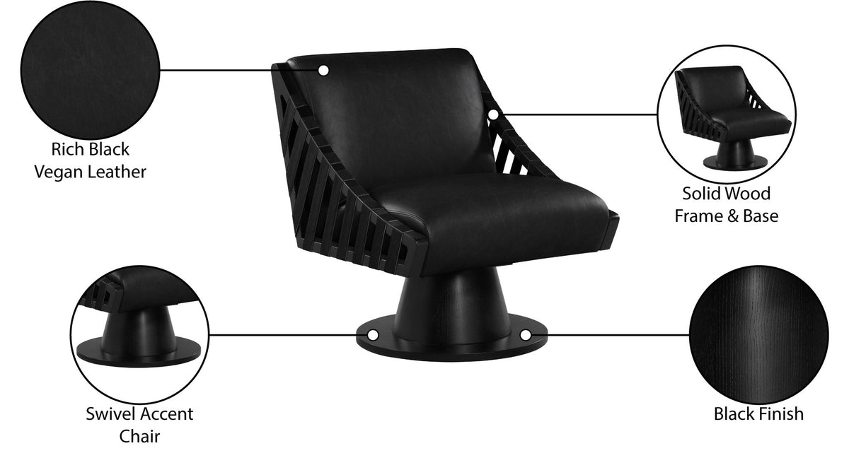 Millwin - Swivel Accent Chair With Black Base