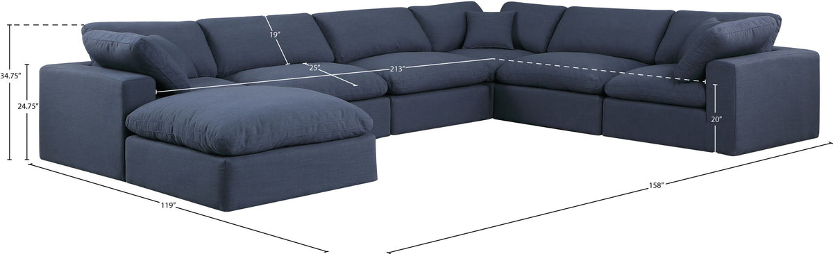 Comfy - 7 Piece Linen Modular Sectional With Chaise