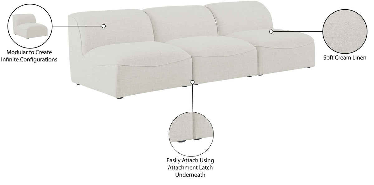 Miramar - 3 Seat Armless Modular Sofa