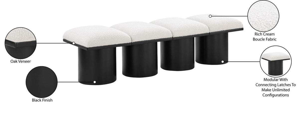 Pavilion - 4 Piece Modular Bench With Black Base