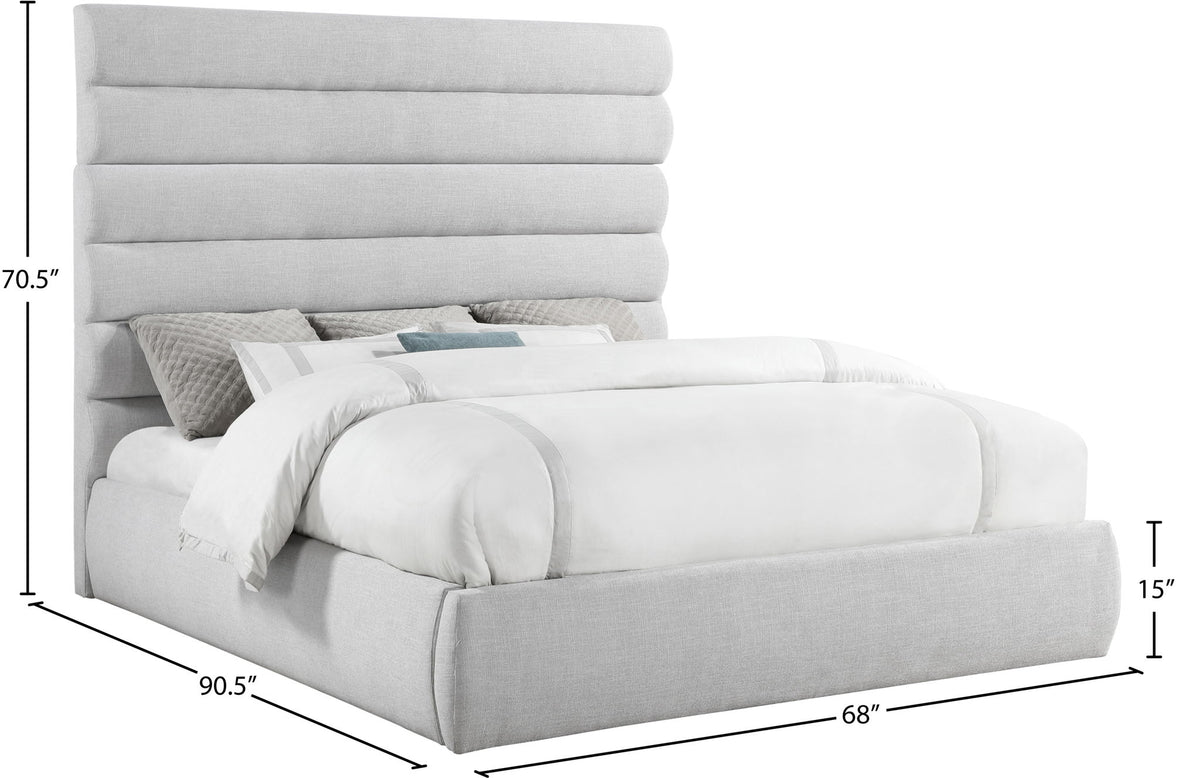Adam - Linen Fabric Bed With 70.5" Headboard