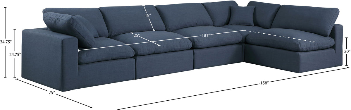 Comfy - 5 Piece Linen Modular Sectional