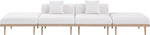 Laguna - 4 Piece 142" Outdoor Patio Armless Modular Sofa With 2 Backless Seats