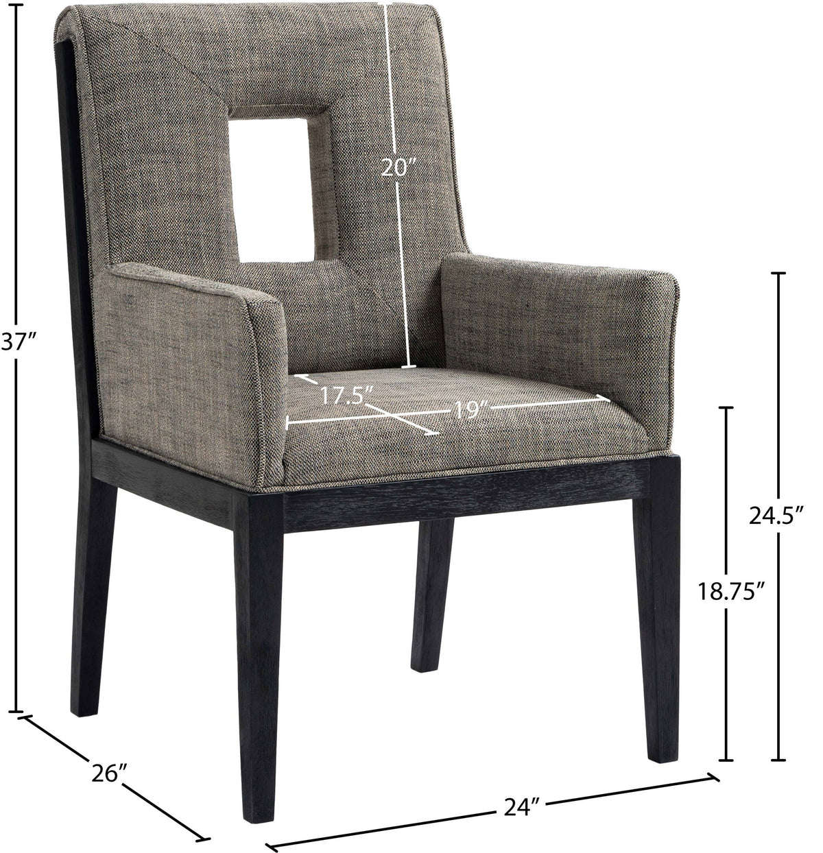 Gwendolyn - Dining Arm Chair With Black Frame