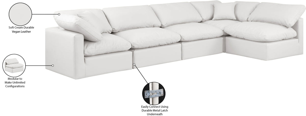 Indulge - Faux Leather 5 Piece Modular Sectional
