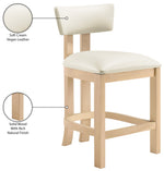 Lavrin - Vegan Leather Counter Stool (Set of 2) - Natural Base