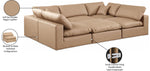 Comfy - 6 Piece Faux Leather Sectional - Tan
