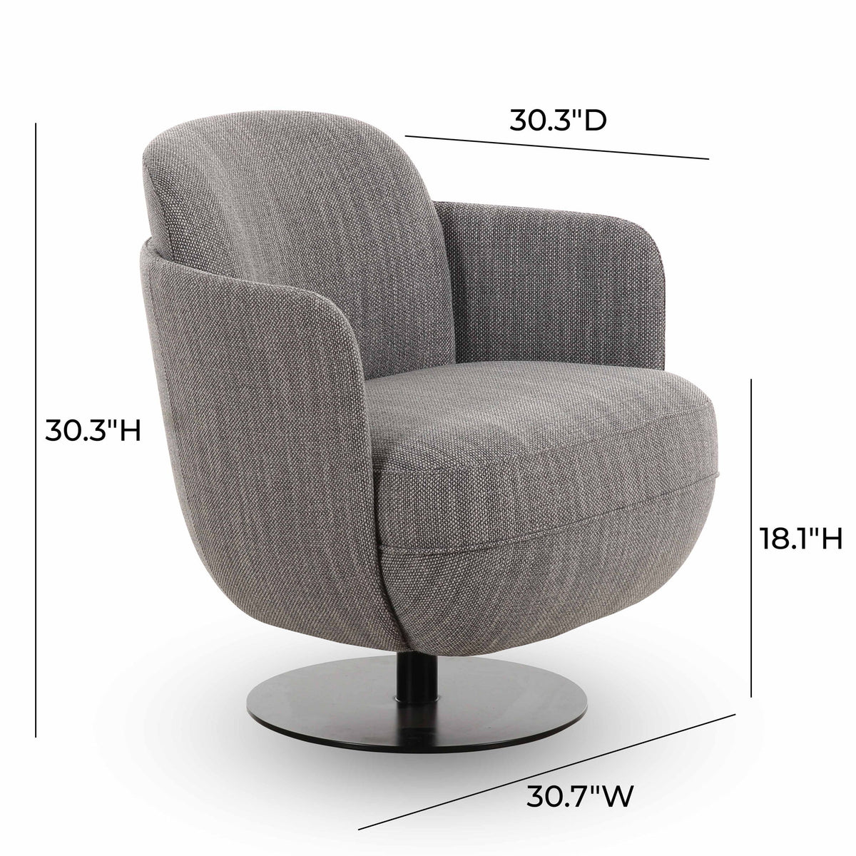 Solange - Swivel Chair - Gray
