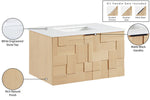 Leonardo - Engineered Stone And Solid Wood 24" Wall Mounted Bathroom Vanity