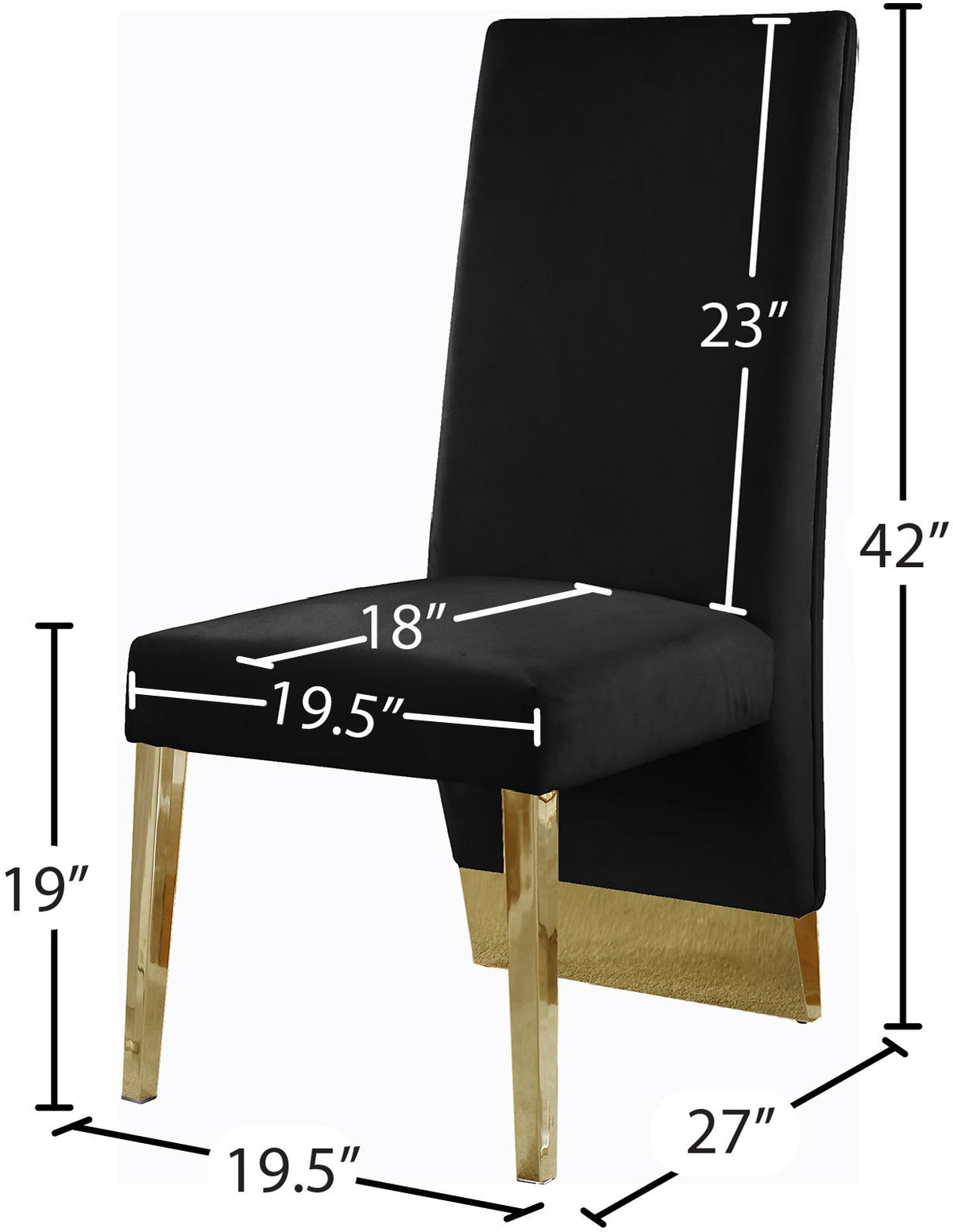Porsha - Dining Chair with Gold Legs (Set of 2)