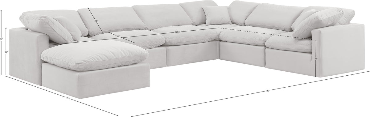 Indulge - Velvet 7 Piece Modular Sectional