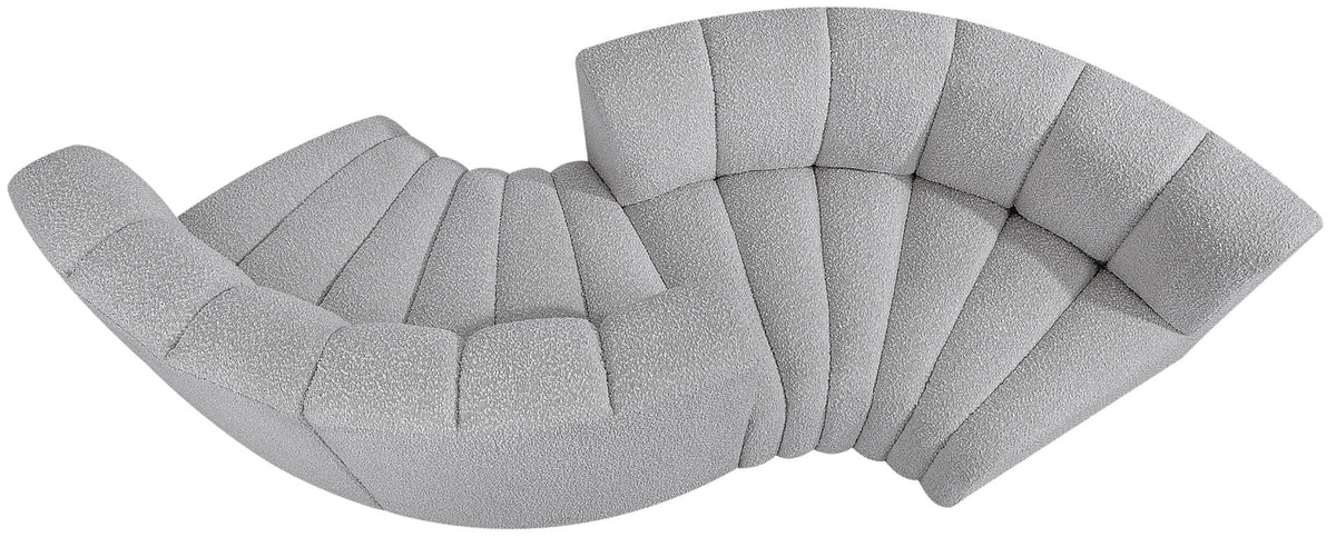 Arc - Boucle Fabric 4 Piece Curved Modular Sofa