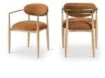 Riccio - Fabric Dining Arm Chair (Set of 2) - Natural Frame