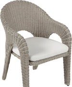 Seacrest - Olefin Water Resistant Fabric And Wicker Outdoor Patio Dining Chair