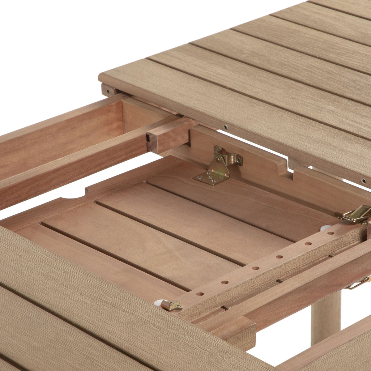 Balmor - 79" Rectangular Extendable Outdoor Dining Table, Seats 6 - Wire-Brushed Natural Eucalyptus