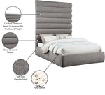 Adam - Chenille Fabric Bed With 89" Headboard