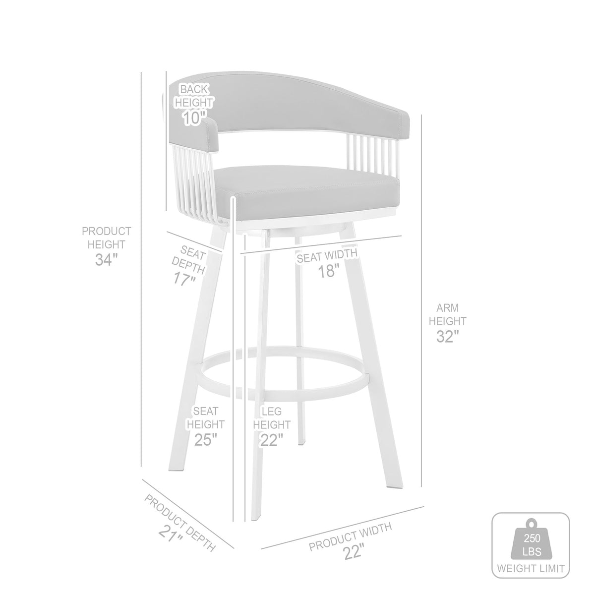 Bronson - Faux Leather Metal Bar Stool