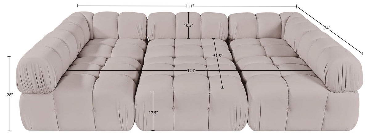 Orin - Velvet 6 Piece Modular Sectional