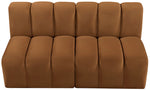 Arc - Velvet 2 Pieces Modular Sofa - Saddle