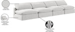Comfy - Velvet Modular Armless Sofa 4 Seats