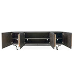 Curves Ahead - 4 Door Cabinet - Black / Woodtone