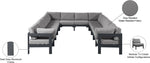 Nizuc - Outdoor Patio 12 Piece Modular Sectional With Gray Frame