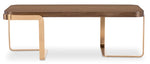 Eleana - Cocktail Table - Medium Wood / Gold