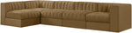 Rummi - Velvet Performance Fabric Upholstered 5 Piece Modular Sectional, L-Shaped (Right)