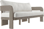 Sandbay - Olefin Water Resistant Fabric And Wicker Outdoor Patio Sofa