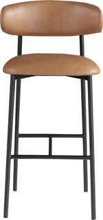 Lupita - Vegan Leather Upholstered Bar Stool With Matte Black Frame (Set of 2)
