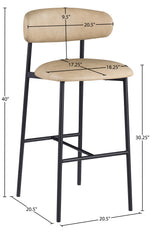 Lupita - Vegan Leather Upholstered Bar Stool With Matte Black Frame (Set of 2)