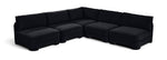 Hammond - Velvet Performance Fabric Upholstered 5 Piece Armless Sectional