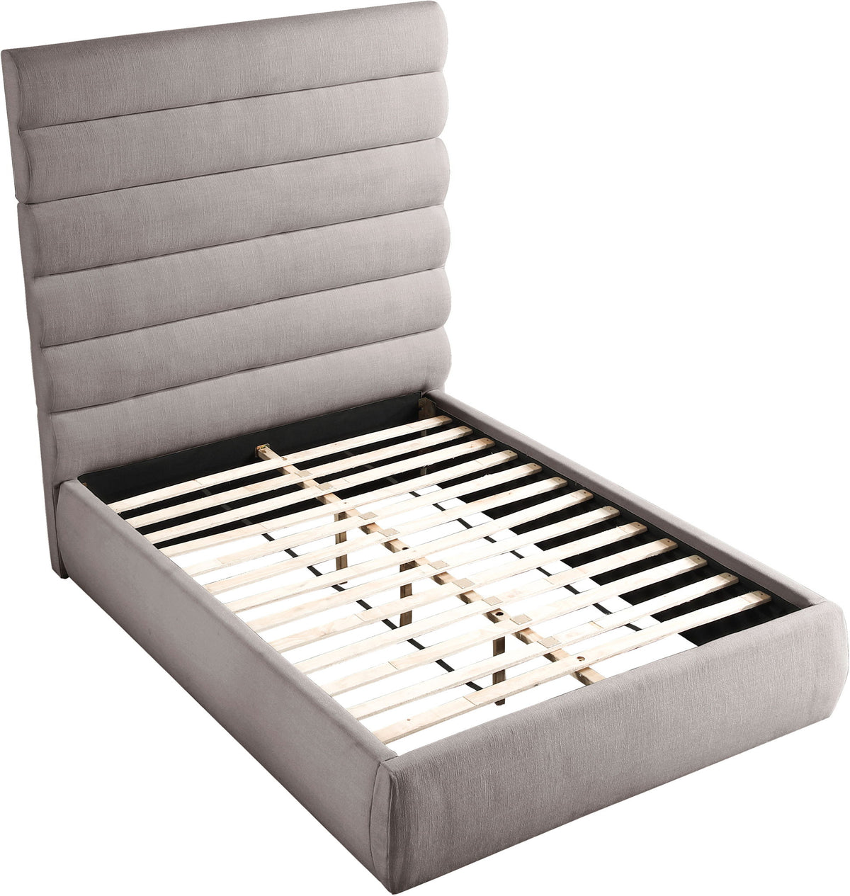 Adam - Linen Fabric Bed With 70.5" Headboard