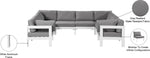 Nizuc - Outdoor Patio 8 Piece Modular Sectional With White Frame