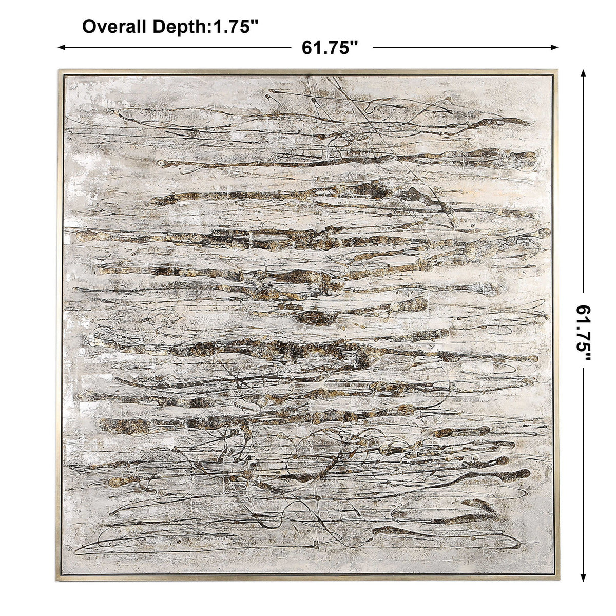 Scribbles - Hand Painted Canvas - Black / Brown / Gray