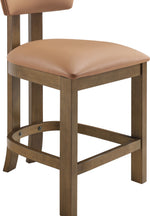 Lavrin - Vegan Leather Upholstered Counter Stool (Set of 2) - Walnut Base