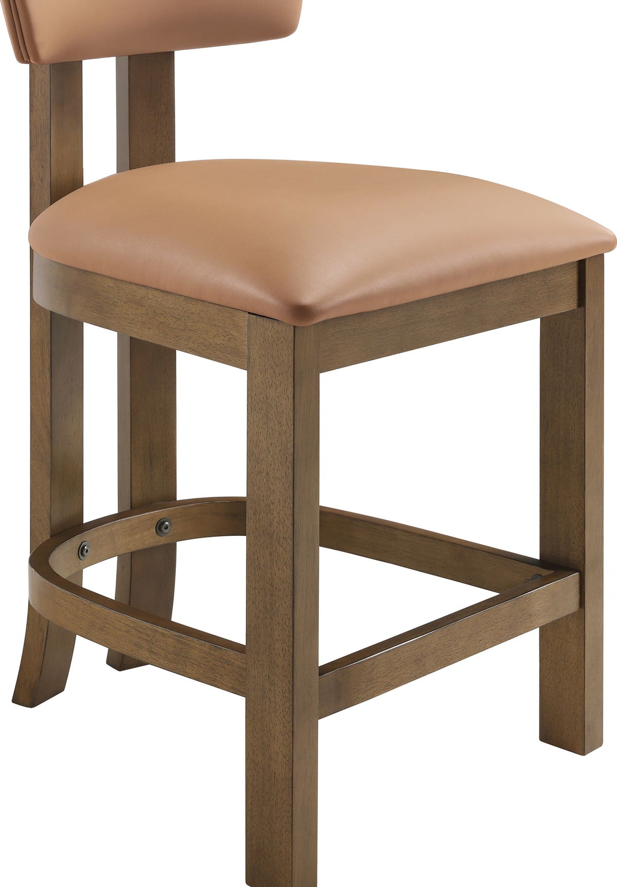 Lavrin - Vegan Leather Upholstered Counter Stool (Set of 2) - Walnut Base
